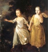 Thomas Gainsborough The Painter-s Daughters chasing a Butterfly USA oil painting artist